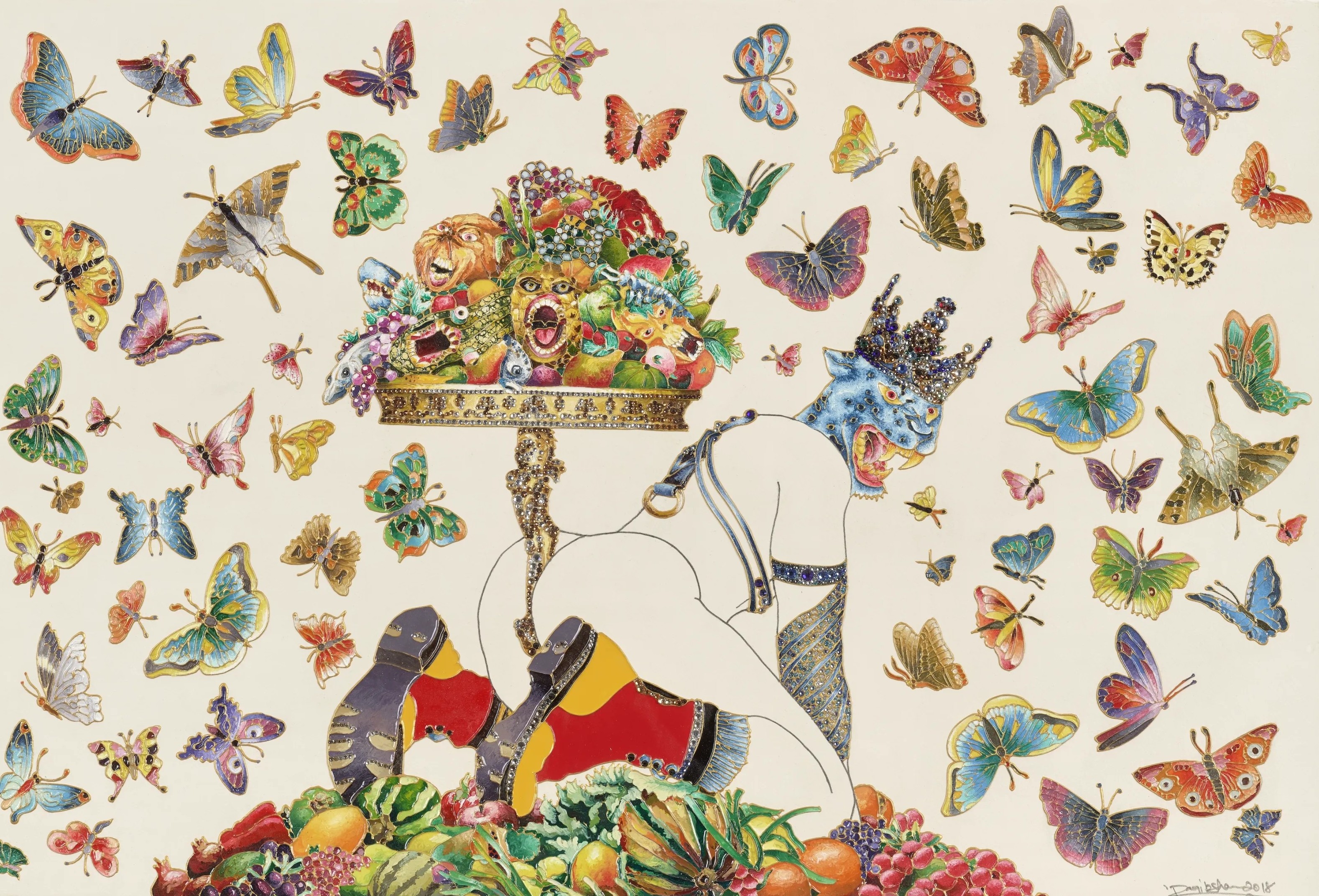 Artwork: Nowadays I am able to greet beauty (butterfly version) by Raqib Shaw