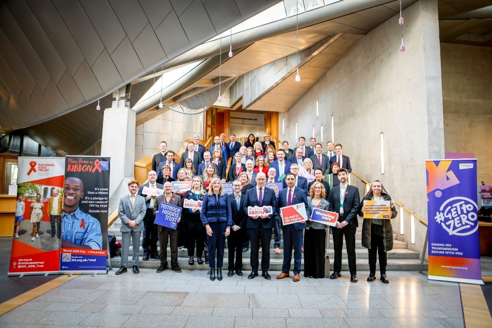 John Swinney MSP with other MSPs and Terrence Higgins Trust representatives.