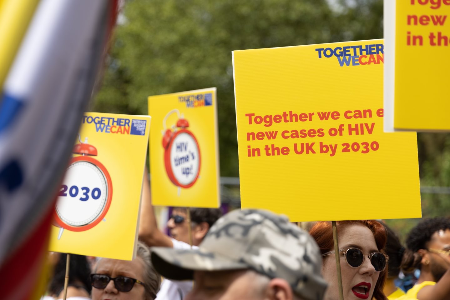 Placards with 2030 messaging
