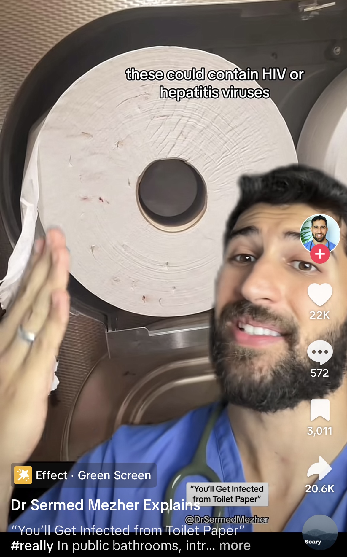 Screenshot of Dr Sermed Mezher's TikTok.