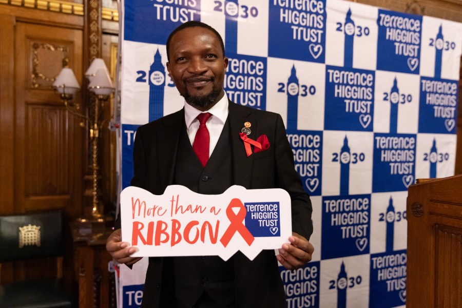 Charles Kwaku-Odoi at World AIDS Day 2025 Speaker's House reception.