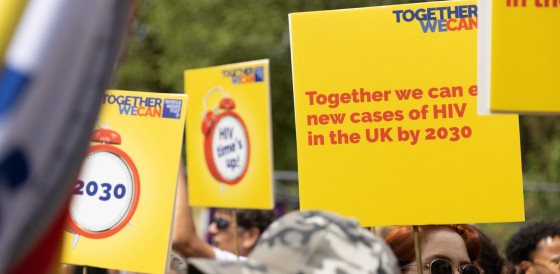 Placards with 2030 messaging