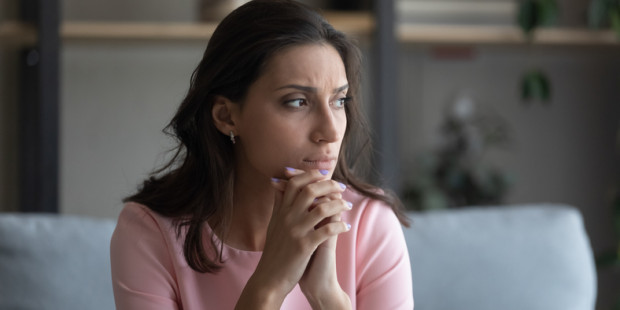 Woman looking anxious