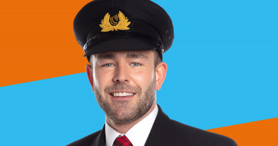 James in pilot's uniform