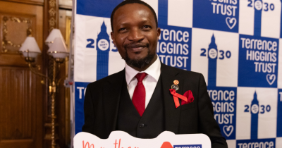 Charles Kwaku-Odoi at World AIDS Day 2025 Speaker's House reception.