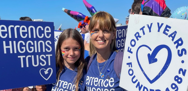 Emma and daughter at Brighton Pride 2022