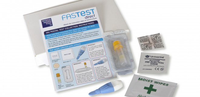 Contents of HIV postal testing kit