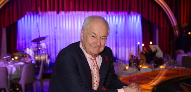 Paul Gambaccini at the bar at An Evening of Radio Magic - photo by Piers Allardyce 