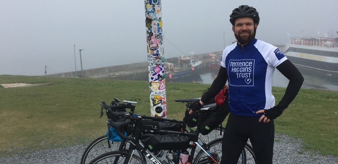 John O Groats, THT rider with bike