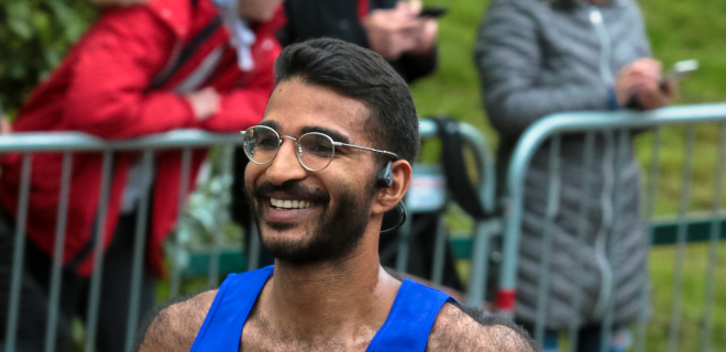 Suhan running a marathon